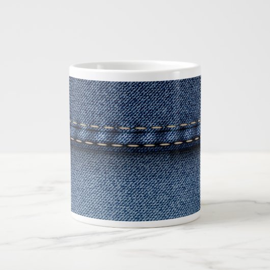 Tasse Géante Texture de jeans en denim (Devant)