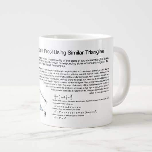 Tasse Géante Théorème de Pythagore Propreuve utilisant des tria (Devant droit)