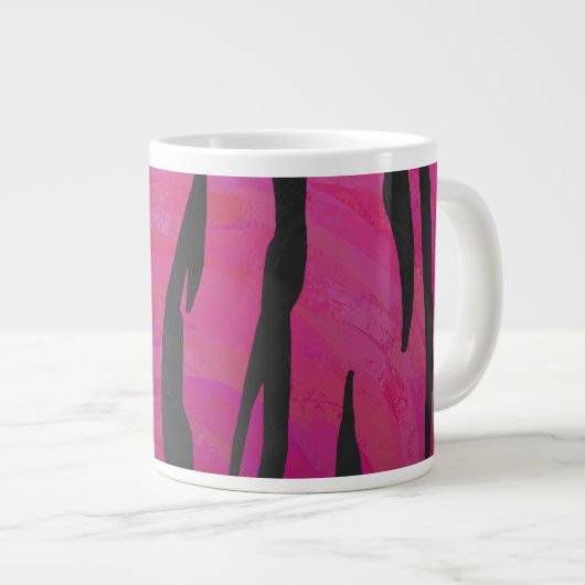Tasse Géante Tiger rose chaud et noir (Devant droit)