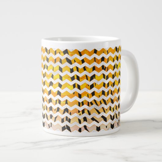 Tasse Géante Tigre Chevron noir et orange (Devant droit)