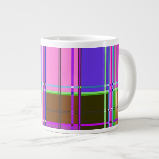 Tasse Géante Tissu Couleurs Carrés (Devant droit)