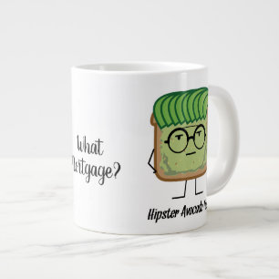 Tasse Géante Toast Hipster de l'Avocado lunettes de poils grais