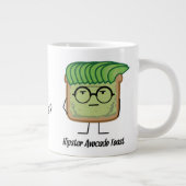 Tasse Géante Toast Hipster de l'Avocado lunettes de poils grais (Droite)