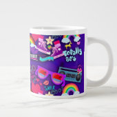 Tasse Géante Totalement 80 Purple Fun New Wave Collage (Droite)