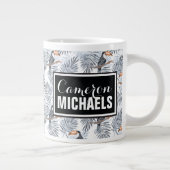 Tasse Géante Toucan gris| Ajouter votre nom (Droite)