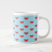 Tasse Géante Tranches de pastèque sur Motif Turquoise (Droite)