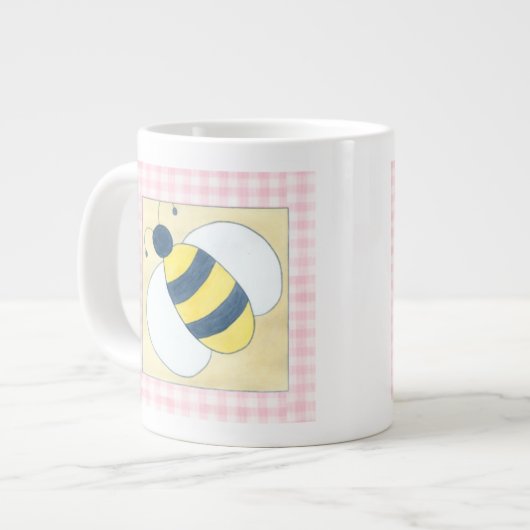 Tasse Géante Trio d'abeilles aux fleurs (Devant gauche)