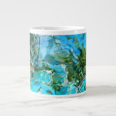 Tasse Géante Tropical Turquoise Océan Bleu & algues Vert (Devant)
