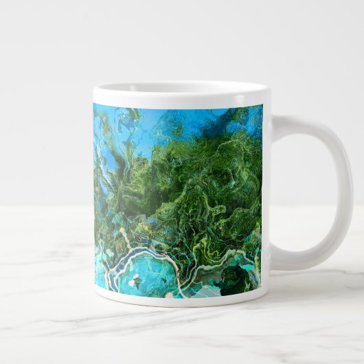 Tasse Géante Tropical Turquoise Océan Bleu & algues Vert (Droite)