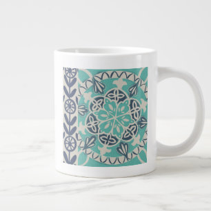 Tasse Géante Tuile Batik Ier Bleu
