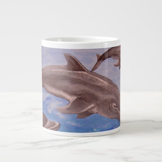 Tasse Géante Un morceau de dauphins de saut (Devant)