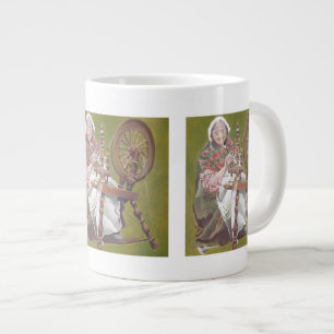 Tasse Géante Une Femme Irlandaise Âgée Artiste À Une Roue De Ro