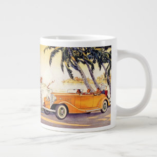Tasse Géante Vacances en famille vintage dans une voiture décap