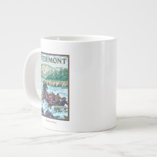 Tasse Géante VermontRiver transportant la scène par radeau