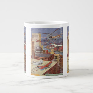 Tasse Géante Ville de science-fiction vintage, steampunk victor