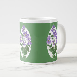 Tasse Géante Violets violets, Peint à la main en Aquarelle, Ver