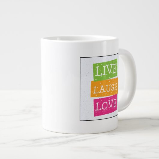 Tasse Géante Vivent l'amour 2 de rire (Devant droit)