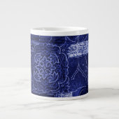 Tasse Géante Votre Nom - Patchwork, Fleurs, Fleurs - Bleu (Devant)