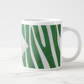 Tasse Géante Zebra Monogramme Vert et Blanc Impression (Droite)