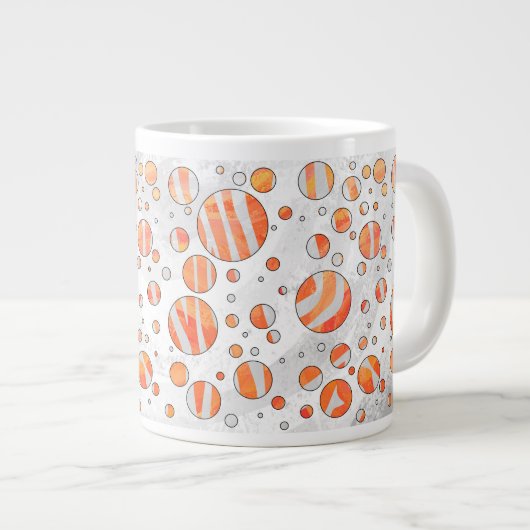 Tasse Géante Zebra Orange et White Polka Dot (Devant droit)