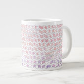 Tasse Géante Zebra rose et blanc Chevron (Devant droit)