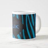 Tasse Géante Zèbre noir et bleu avec Monogramme (Devant droit)