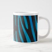 Tasse Géante Zèbre noir et bleu avec Monogramme (Droite)