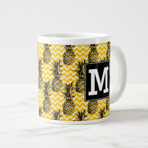 Tasse Géante Zigzags d'ananas Monogramme