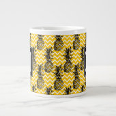 Tasse Géante Zigzags d'ananas| Monogramme (Devant)