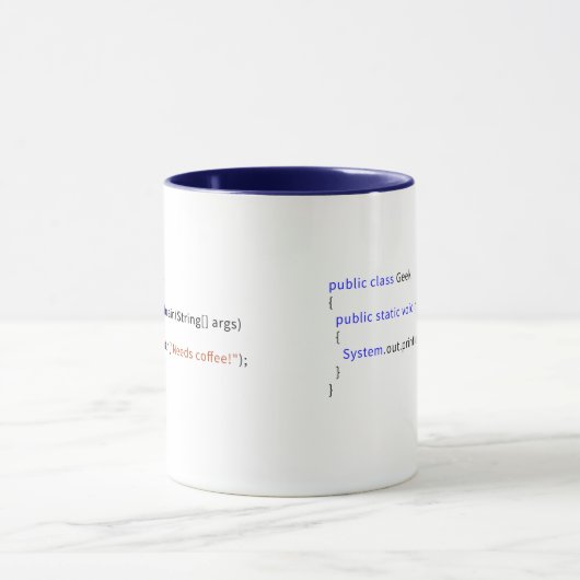 Tasse Geeky de Java pour Devs (Centre)