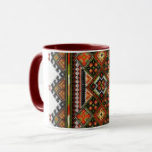 Tasse géométrique de broderie de Vyshyvanka (Devant gauche)
