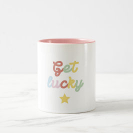 Tasse Get lucky mit Stern Tweekleurige Koffiemok