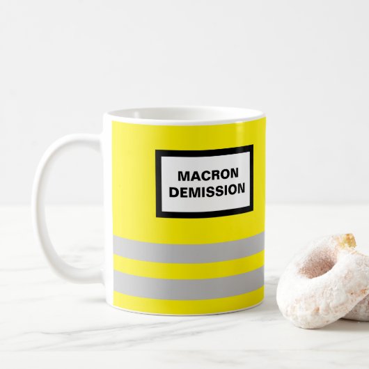 Tasse Gilet Jaune Macron Démission (Avec donut)