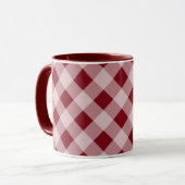 Tasse Gingham Rouge Foncé (Devant gauche)