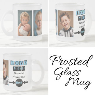 Tasse Givré 3 photos amour grand-père bleu