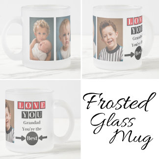 Tasse Givré 3 photos amour grand-père rouge