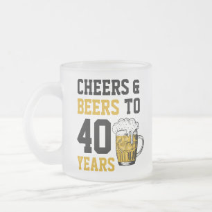 Tasse Givré 40e anniversaire Cheers & Bières à 40 ans