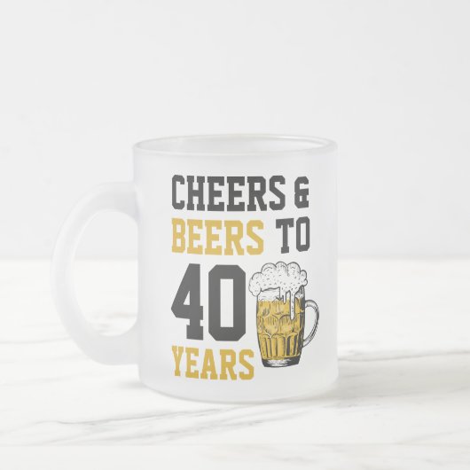 Tasse Givré 40e anniversaire Cheers & Bières à 40 ans (Gauche)