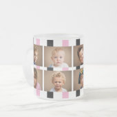Tasse Givré 6 nom initial noir rose (Devant gauche)