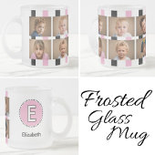 Tasse Givré 6 nom initial noir rose