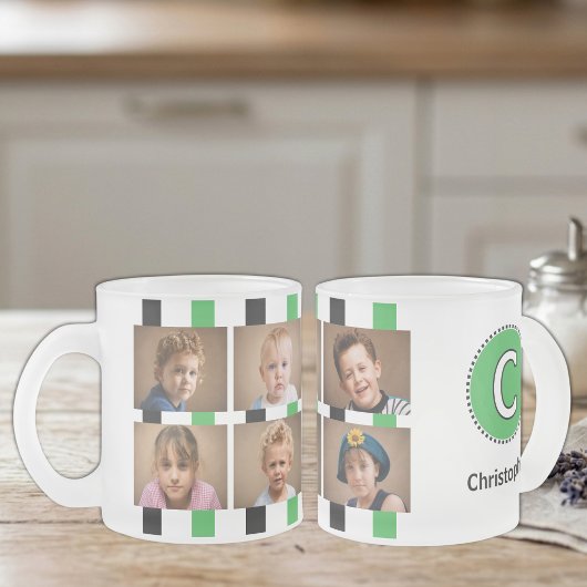 Tasse Givré 6 nom initial noir vert