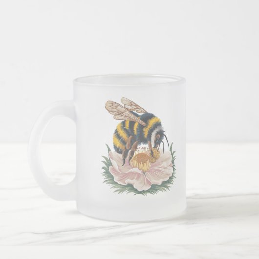 Tasse Givré Abeille de miel sur la fleur (Gauche)