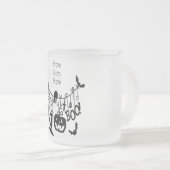 Tasse Givré Accueil Citrouille de chauves-souris, Chat noir, V (Devant droit)