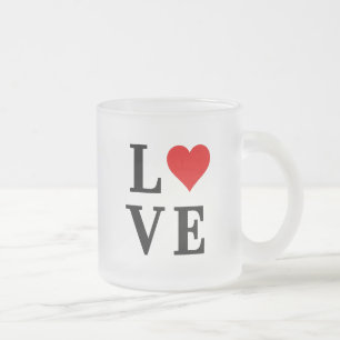 Tasse Givré Amour et Coeur Minimaliste Élégant