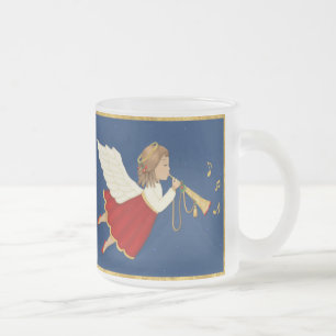 Tasse Givré Ange de trompette et étoile de Noël