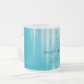 Tasse Givré Aqua Blue Icicles Sparkle Christmas Tree (Devant gauche)