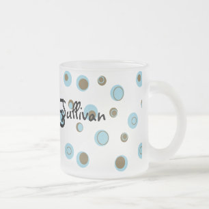 Tasse Givré Aqua Blue Pois Brown Monogramme