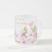 Tasse Givré Aquarelle Cerisier Fleur C'est Baby shower fille (Devant droit)