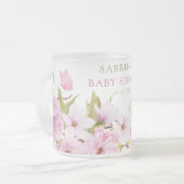 Tasse Givré Aquarelle Cerisier Fleur C'est Baby shower fille (Devant gauche)