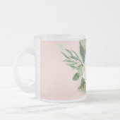 Tasse Givré Aquarelle moderne Fleurs roses Monogrammes (Gauche)